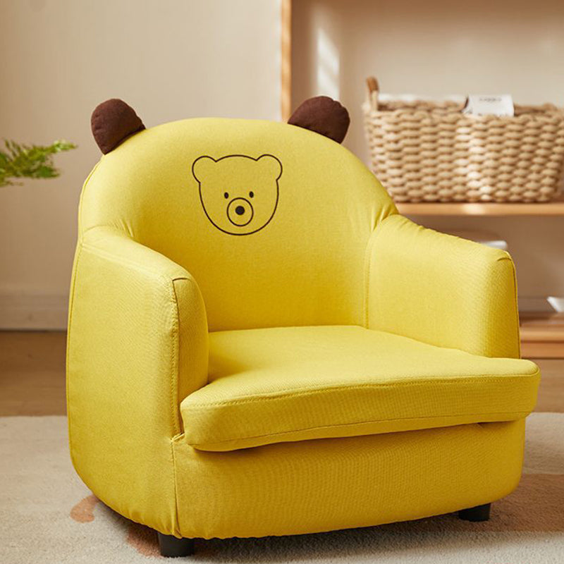 Lumendat Contemporary Creative Animal-Shaped PU Leather Cotton Linen Solid Wood Accent Chair Backrest Armrest For Living Room Lumendat