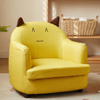 Lumendat Contemporary Creative Animal-Shaped PU Leather Cotton Linen Solid Wood Accent Chair Backrest Armrest For Living Room Lumendat