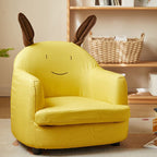 Lumendat Contemporary Creative Animal-Shaped PU Leather Cotton Linen Solid Wood Accent Chair Backrest Armrest For Living Room Lumendat