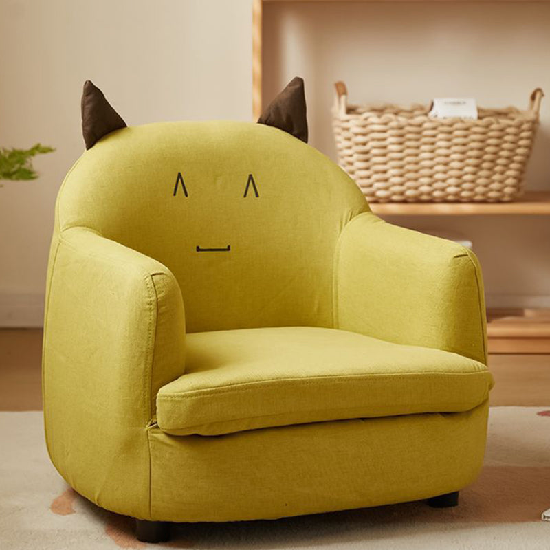 Lumendat Contemporary Creative Animal-Shaped PU Leather Cotton Linen Solid Wood Accent Chair Backrest Armrest For Living Room Lumendat