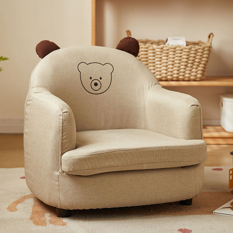 Lumendat Contemporary Creative Animal-Shaped PU Leather Cotton Linen Solid Wood Accent Chair Backrest Armrest For Living Room Lumendat