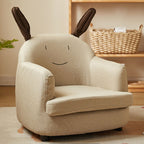 Lumendat Contemporary Creative Animal-Shaped PU Leather Cotton Linen Solid Wood Accent Chair Backrest Armrest For Living Room Lumendat