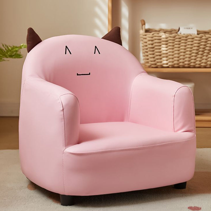 Lumendat Contemporary Creative Animal-Shaped PU Leather Cotton Linen Solid Wood Accent Chair Backrest Armrest For Living Room Lumendat