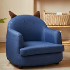 Lumendat Contemporary Creative Animal-Shaped PU Leather Cotton Linen Solid Wood Accent Chair Backrest Armrest For Living Room Lumendat