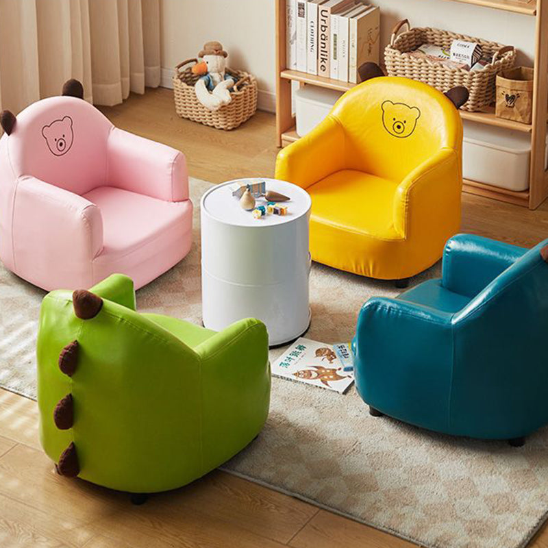 Lumendat Contemporary Creative Animal-Shaped PU Leather Cotton Linen Solid Wood Accent Chair Backrest Armrest For Living Room Lumendat