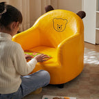 Lumendat Contemporary Creative Animal-Shaped PU Leather Cotton Linen Solid Wood Accent Chair Backrest Armrest For Living Room Lumendat