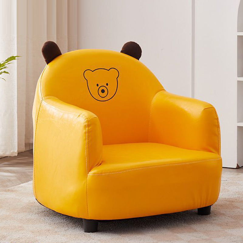 Lumendat Contemporary Creative Animal-Shaped PU Leather Cotton Linen Solid Wood Accent Chair Backrest Armrest For Living Room Lumendat