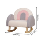 Lumendat Contemporary Creative Kids Rainbow Teddy Plush Solid Wood Rocking Chair Backrest Armrest For Living Room Lumendat