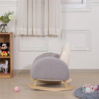 Lumendat Contemporary Creative Kids Rainbow Teddy Plush Solid Wood Rocking Chair Backrest Armrest For Living Room Lumendat