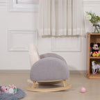 Lumendat Contemporary Creative Kids Rainbow Teddy Plush Solid Wood Rocking Chair Backrest Armrest For Living Room Lumendat