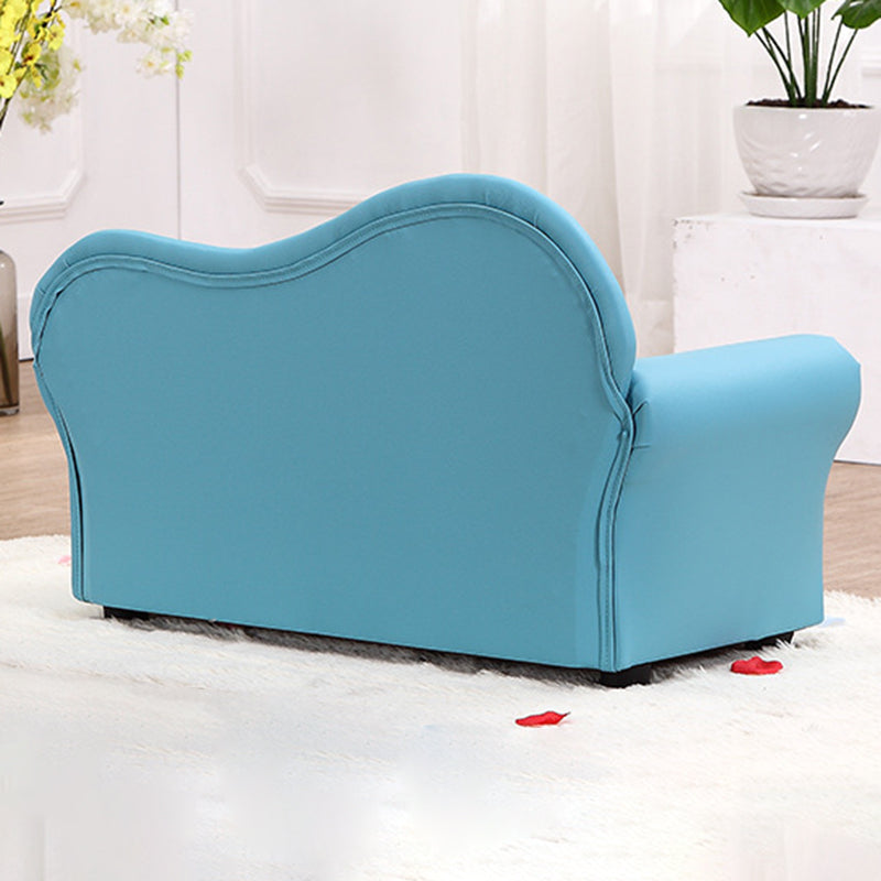 Lumendat Modern Minimalist Rectangular Curved Solid Wood PU Leather Kids Sofa Backrest Armrest For Living Room Lumendat