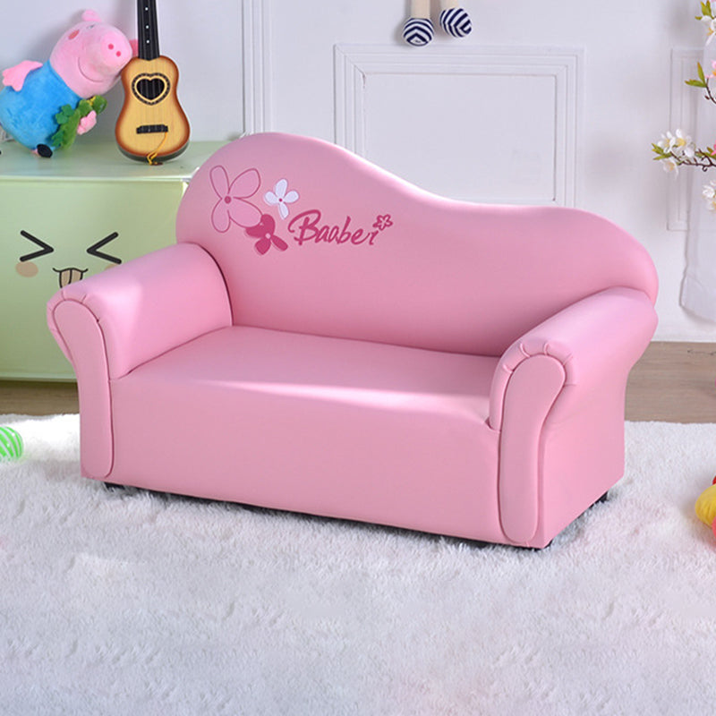 Lumendat Modern Minimalist Rectangular Curved Solid Wood PU Leather Kids Sofa Backrest Armrest For Living Room Lumendat