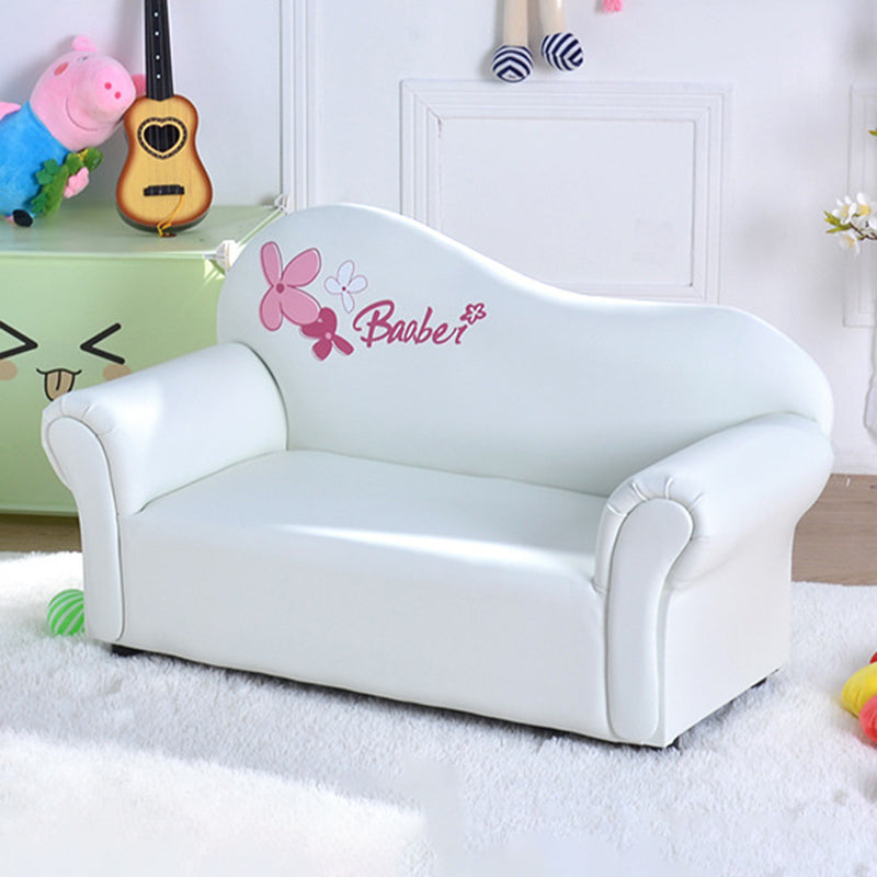 Lumendat Modern Minimalist Rectangular Curved Solid Wood PU Leather Kids Sofa Backrest Armrest For Living Room Lumendat