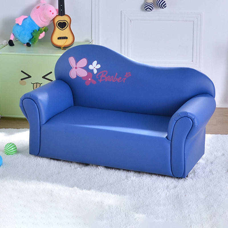 Lumendat Modern Minimalist Rectangular Curved Solid Wood PU Leather Kids Sofa Backrest Armrest For Living Room Lumendat