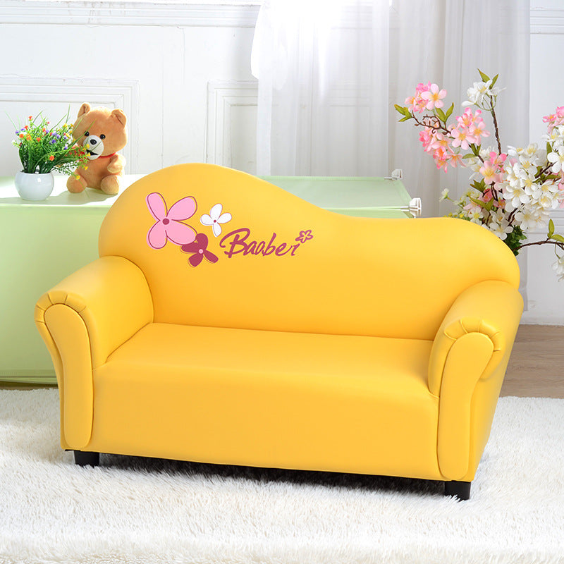 Lumendat Modern Minimalist Rectangular Curved Solid Wood PU Leather Kids Sofa Backrest Armrest For Living Room Lumendat
