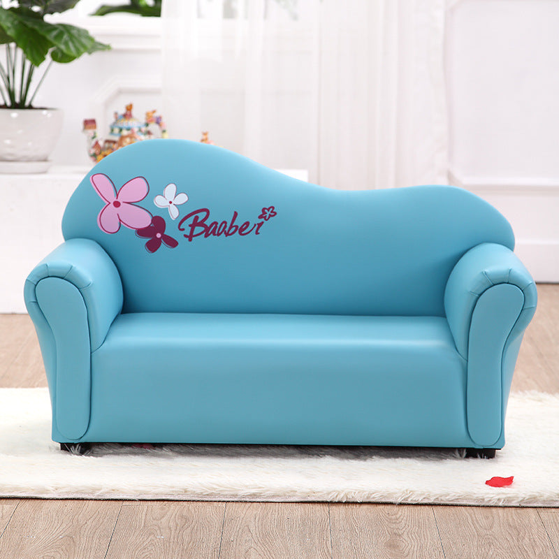 Lumendat Modern Minimalist Rectangular Curved Solid Wood PU Leather Kids Sofa Backrest Armrest For Living Room Lumendat