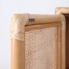 Contemporary Boho Handwoven Indonesian Rattan Solid Wood Storage Cabinet - Rectangular Low Profile Cabinet For Living Room Lumendat