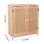 Contemporary Boho Handwoven Indonesian Rattan Solid Wood Storage Cabinet - Rectangular Low Profile Cabinet For Living Room Lumendat