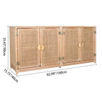 Contemporary Boho Handwoven Indonesian Rattan Solid Wood Storage Cabinet - Rectangular Low Profile Cabinet For Living Room Lumendat