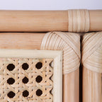Contemporary Boho Natural Rattan Wooden Storage Cabinet - Rectangular Handwoven Indonesian Rattan Storage Unit For Living Room Lumendat