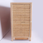 Contemporary Boho Natural Rattan Wooden Storage Cabinet - Rectangular Handwoven Indonesian Rattan Storage Unit For Living Room Lumendat