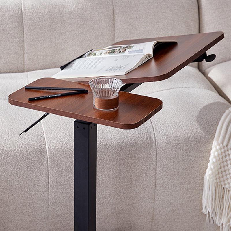 Modern Minimalist Rectangular Medium Density Fiberboard Iron Height-Adjustable Mobile Desk 1-Tier For Home Office