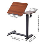 Modern Minimalist Rectangular Medium Density Fiberboard Iron Height-Adjustable Mobile Desk 1-Tier For Home Office DFM-F