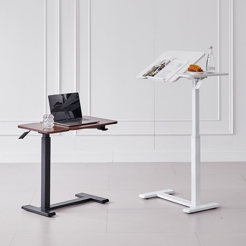 Modern Minimalist Rectangular Medium Density Fiberboard Iron Height-Adjustable Mobile Desk 1-Tier For Home Office