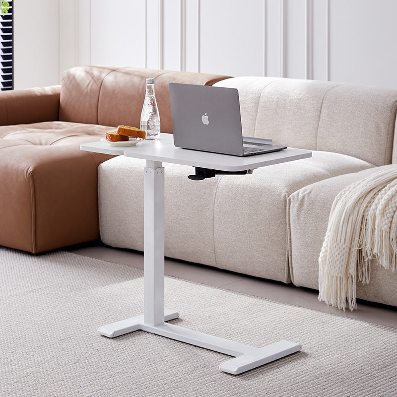Modern Minimalist Rectangular Medium Density Fiberboard Iron Height-Adjustable Mobile Desk 1-Tier For Home Office
