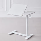 Modern Minimalist Rectangular Medium Density Fiberboard Iron Height-Adjustable Mobile Desk 1-Tier For Home Office DFM-F