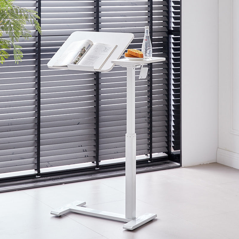 Modern Minimalist Rectangular Medium Density Fiberboard Iron Height-Adjustable Mobile Desk 1-Tier For Home Office