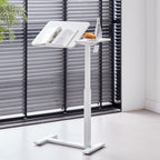 Modern Minimalist Rectangular Medium Density Fiberboard Iron Height-Adjustable Mobile Desk 1-Tier For Home Office DFM-F