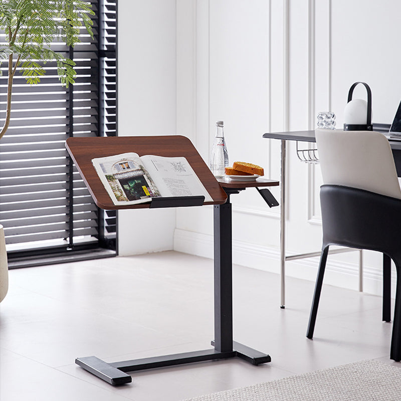 Modern Minimalist Rectangular Medium Density Fiberboard Iron Height-Adjustable Mobile Desk 1-Tier For Home Office