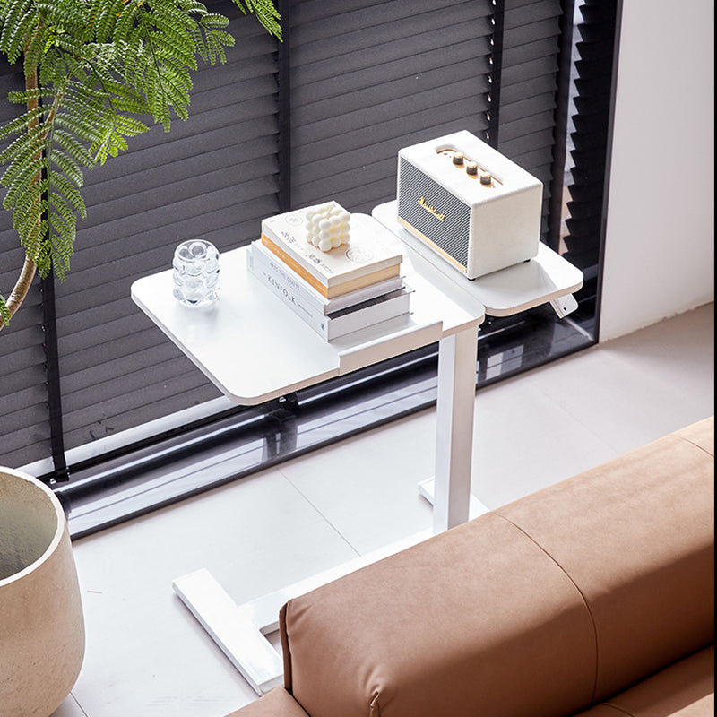 Modern Minimalist Rectangular Medium Density Fiberboard Iron Height-Adjustable Mobile Desk 1-Tier For Home Office