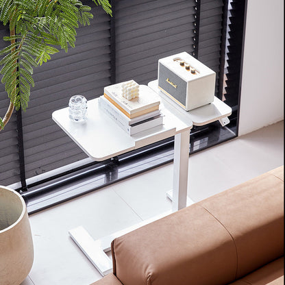 Modern Minimalist Rectangular Medium Density Fiberboard Iron Height-Adjustable Mobile Desk 1-Tier For Home Office