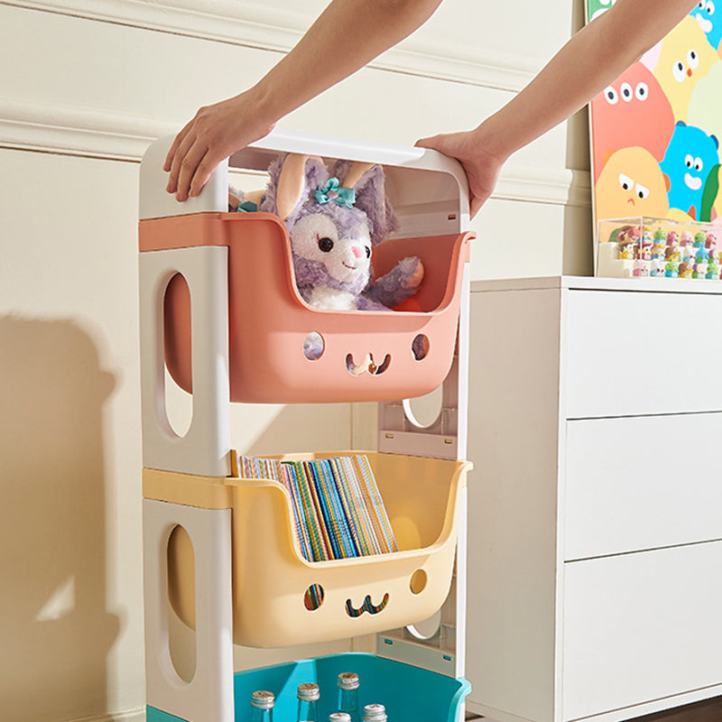 Lumendat Contemporary Creative Rectangular Cat-Shaped Kids PP Storage Shelf 2/3/4 Tier For Living Room Lumendat