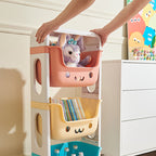 Lumendat Contemporary Creative Rectangular Cat-Shaped Kids PP Storage Shelf 2/3/4 Tier For Living Room Lumendat