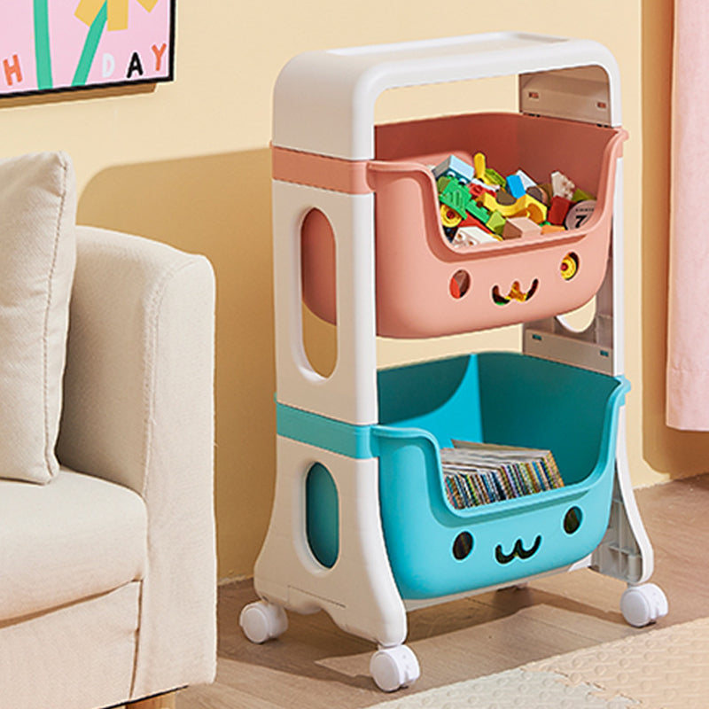 Lumendat Contemporary Creative Rectangular Cat-Shaped Kids PP Storage Shelf 2/3/4 Tier For Living Room Lumendat