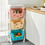 Lumendat Contemporary Creative Rectangular Cat-Shaped Kids PP Storage Shelf 2/3/4 Tier For Living Room Lumendat