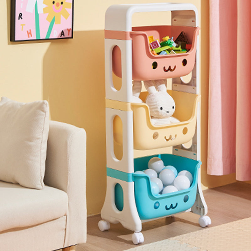 Lumendat Contemporary Creative Rectangular Cat-Shaped Kids PP Storage Shelf 2/3/4 Tier For Living Room Lumendat