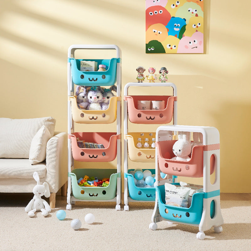 Lumendat Contemporary Creative Rectangular Cat-Shaped Kids PP Storage Shelf 2/3/4 Tier For Living Room Lumendat
