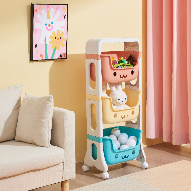 Lumendat Contemporary Creative Rectangular Cat-Shaped Kids PP Storage Shelf 2/3/4 Tier For Living Room Lumendat