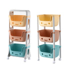 Lumendat Contemporary Creative Rectangular Cat-Shaped Kids PP Storage Shelf 2/3/4 Tier For Living Room Lumendat