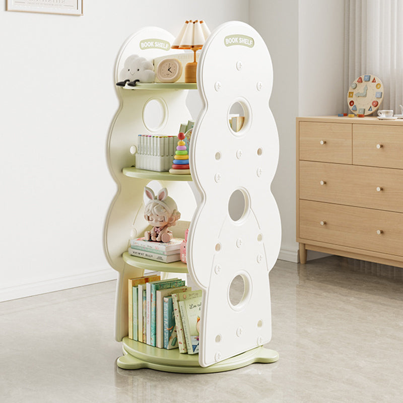 Lumendat Contemporary Creative Rectangular Christmas Tree HDPE Rotatable Kids Bookshelf 4-Tier For Home Office Lumendat