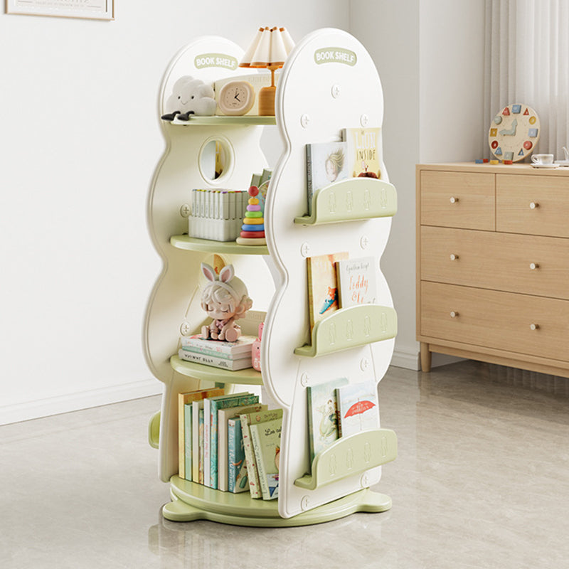 Lumendat Contemporary Creative Rectangular Christmas Tree HDPE Rotatable Kids Bookshelf 4-Tier For Home Office Lumendat