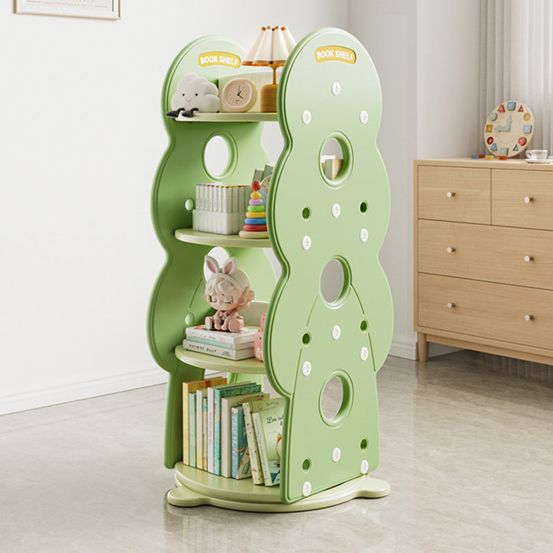 Lumendat Contemporary Creative Rectangular Christmas Tree HDPE Rotatable Kids Bookshelf 4-Tier For Home Office Lumendat