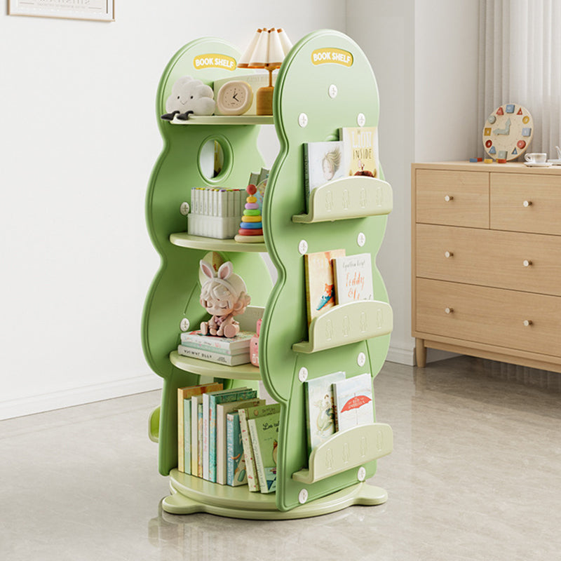 Lumendat Contemporary Creative Rectangular Christmas Tree HDPE Rotatable Kids Bookshelf 4-Tier For Home Office Lumendat