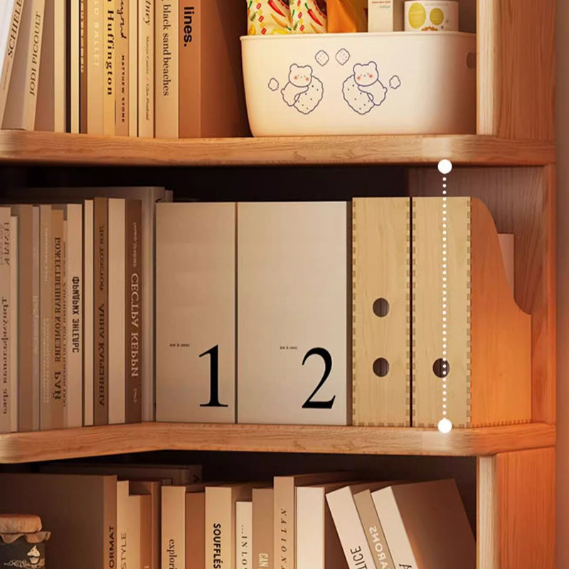 Modern Minimalist Rectangular Rubberwood Eco-Friendly Board Bookshelf Corner Shelf Unit 5/6 Tiers For Home & Office DFM-F