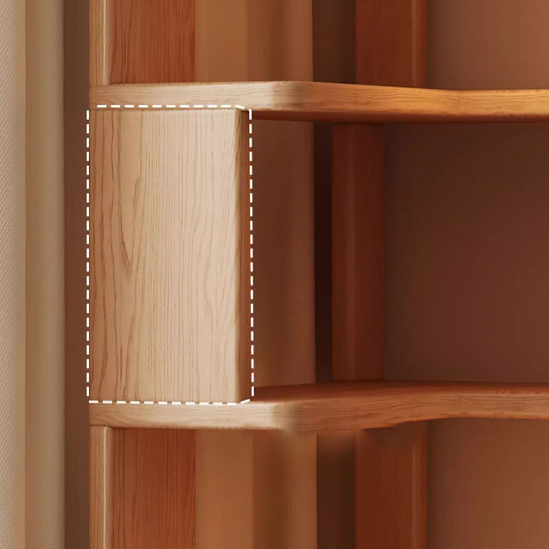 Modern Minimalist Rectangular Rubberwood Eco-Friendly Board Bookshelf Corner Shelf Unit 5/6 Tiers For Home & Office DFM-F
