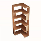 Modern Minimalist Rectangular Rubberwood Eco-Friendly Board Bookshelf Corner Shelf Unit 5/6 Tiers For Home & Office DFM-F